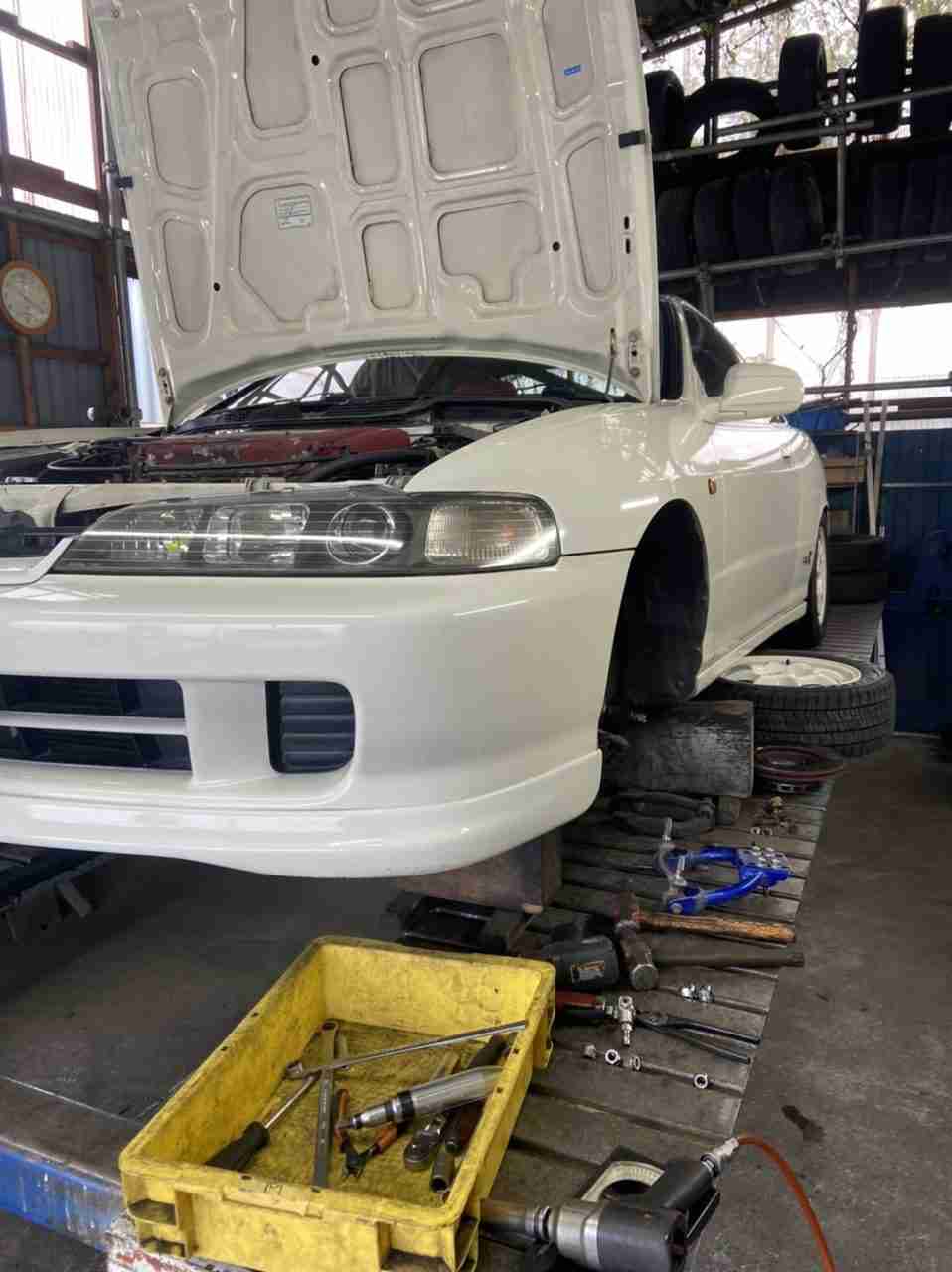 DC2 インテグラタイプR ナックル曲げ加工＆ハブ交換 | garageFK